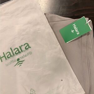 NWT HALARA Flex mid-rise pocket straight work pants LtGray Reg, Large (12/14)